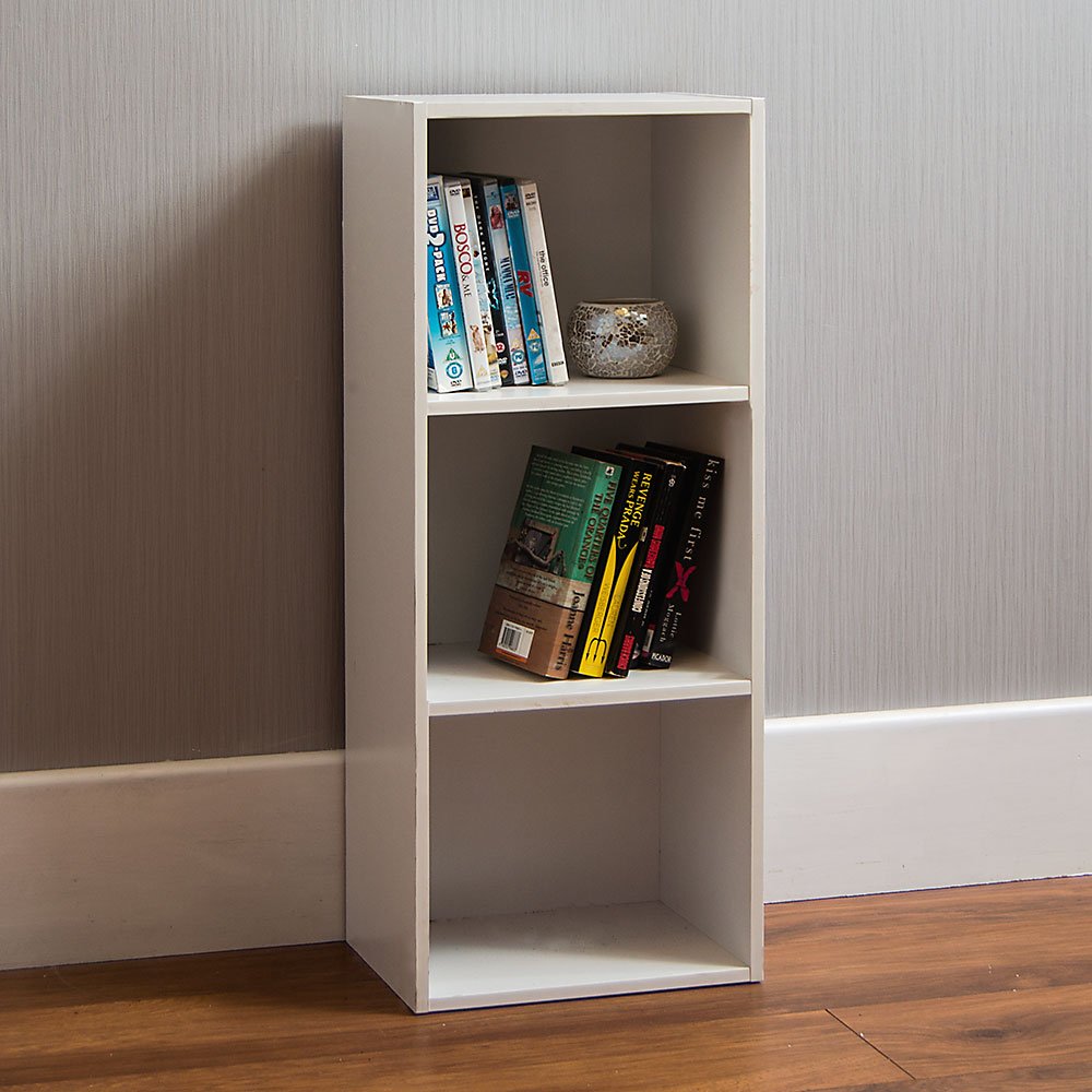 Vida Designs Oxford Triple Shelf White Wood Shelving System Display Storage Storage Furniture Office Living Room