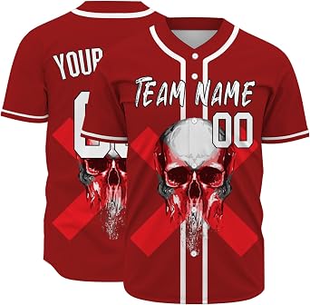 Custom Baseball Jersey Customized Baseball Jerseys Horror Halloween Graphic Baseball Shirts Gifts for Men Women