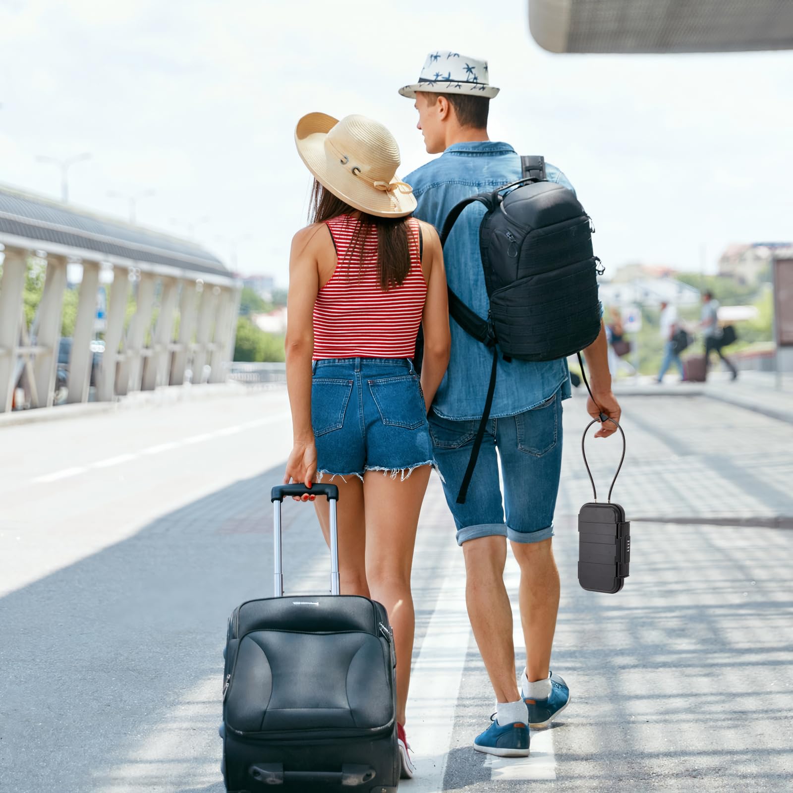Cassaforte portatile con codice, scatola di sicurezza, impermeabile, antifurto, mini lucchetto a combinazione con serratura a combinazione per i vostri oggetti di valore, cassaforte da spiaggia per