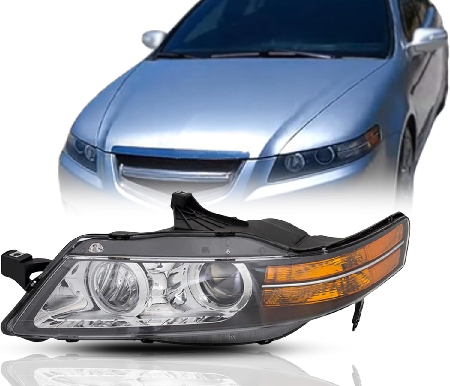 Headlight Replacement for Acura 2007 2008 TL Base Sedan HID/Xenon Headlamp Assembly Without Bulb, Left/Driver Side, Black Housing, DOT & SAE Compliant, OEM: 33151-SEP-A22, Partslink: AC2502113