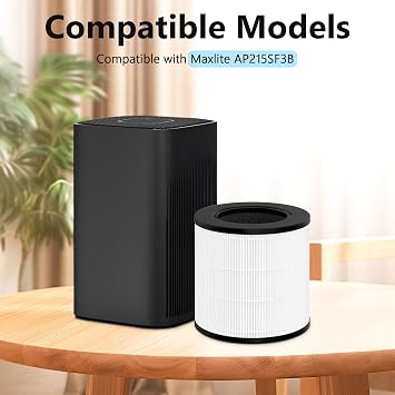2 Pack APF-H13BV2 Replacement Filter for MaxLite AP215SF3B Air Purifier, 3-in-1 True HEPA High-Efficiency Activated Carbon Filter