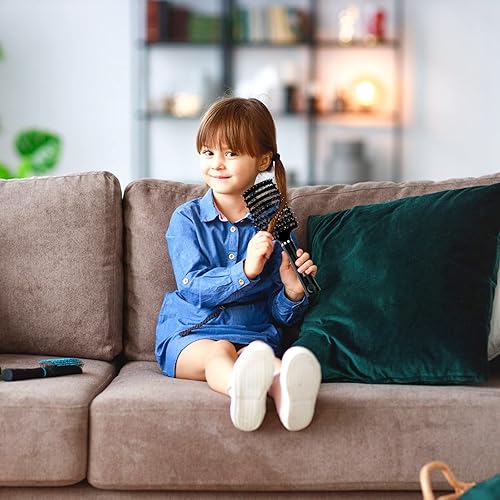 Miniatura 7 de URTHEONE - Cepillo de pelo desenredante con cerdas de jabalí curvadas ventiladas para mujeres, hombres y niños, rizado, grueso, largo, corto, húmedo
