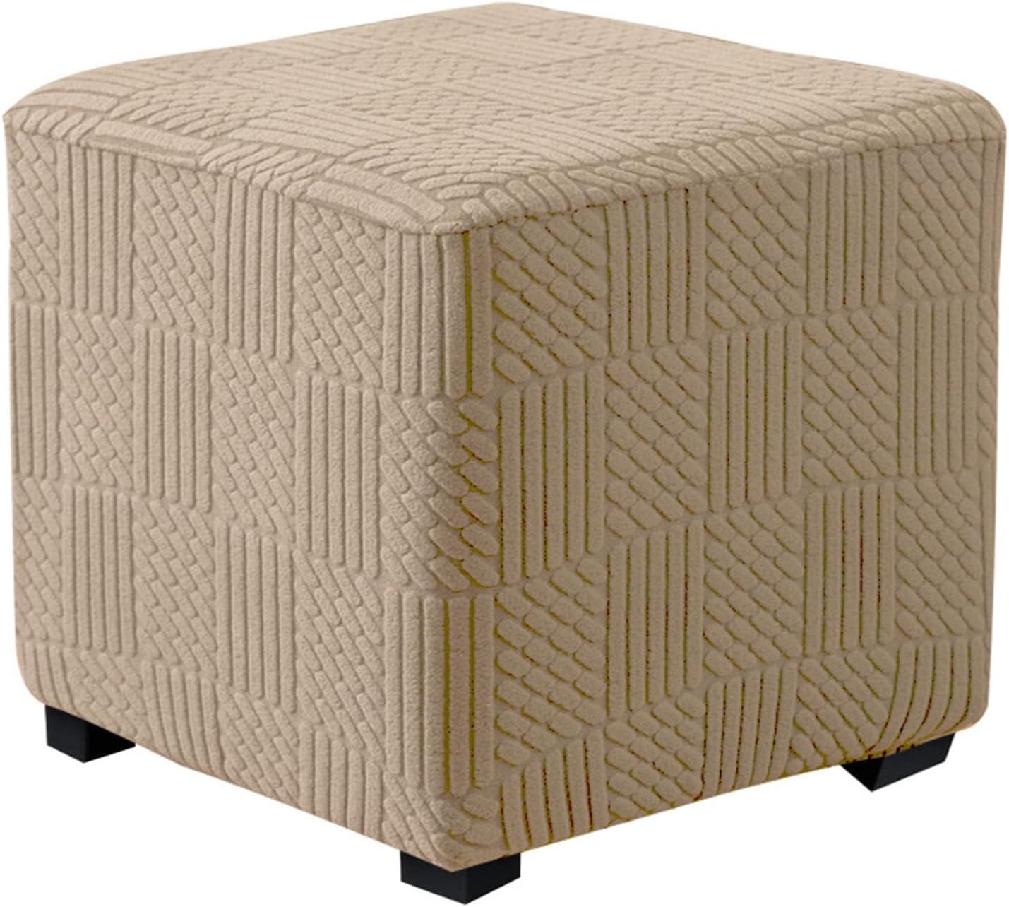 Stretch Ottoman Slipcover Footstool Cover Square,Ottoman Covers with Elastic Bottom,Ottoman Foot Stool Square Protector Covers, Machine Washable(Color 7,S:37-45cm/14-17in)