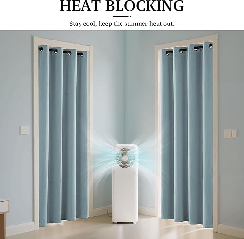 Miniatura 67 de RYB HOME Juego de 2 paneles de cortinas de terciopelo malva, cortinas y cortinas para oscurecer la habitación, con aislamiento térmico, decoración