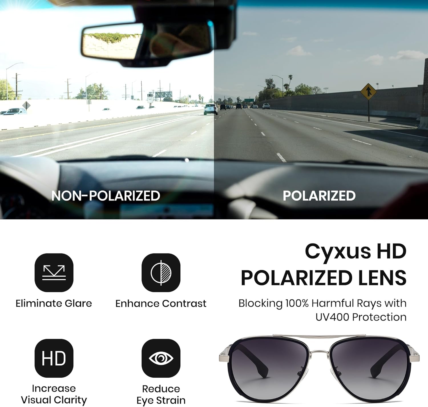 Cyxus Polarized Running Glasses Men Women Cycling Glasses MTB Riding Sunglasses Cycling Bicycle