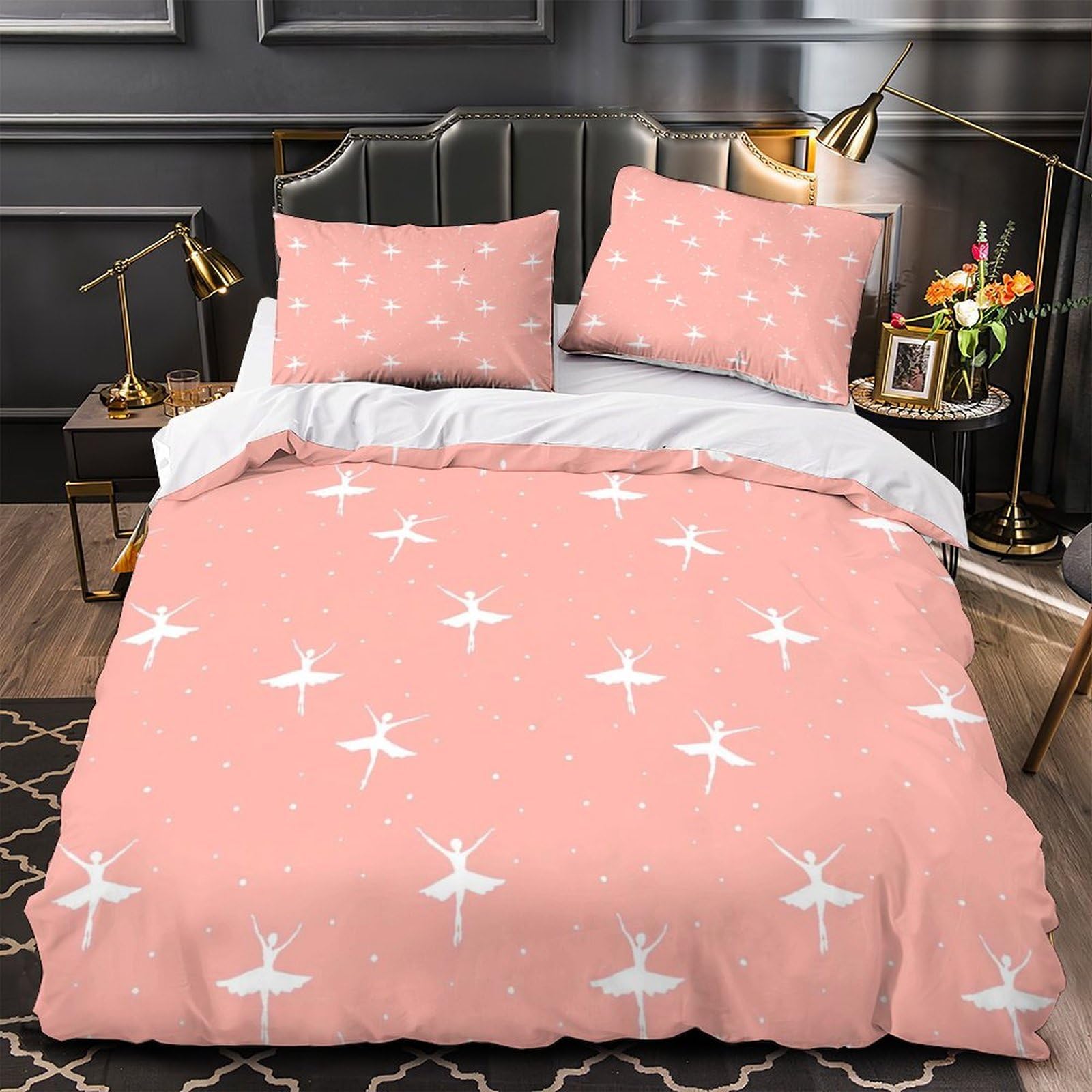 Housse de couette citrouilles d'automne anti-glisse parure lit double microfibre