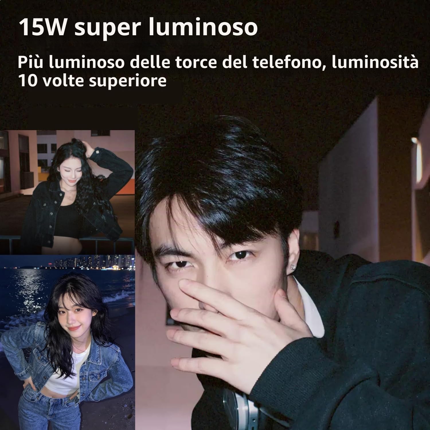 Fotogear FL01 COB - Luce flash per cellulare, 15 W, adesione magnetica, 35 g, 5700 K/92 + CRI, compatibile con iOS/Android per luce notturna, ritratto e fotografia di prodotto
