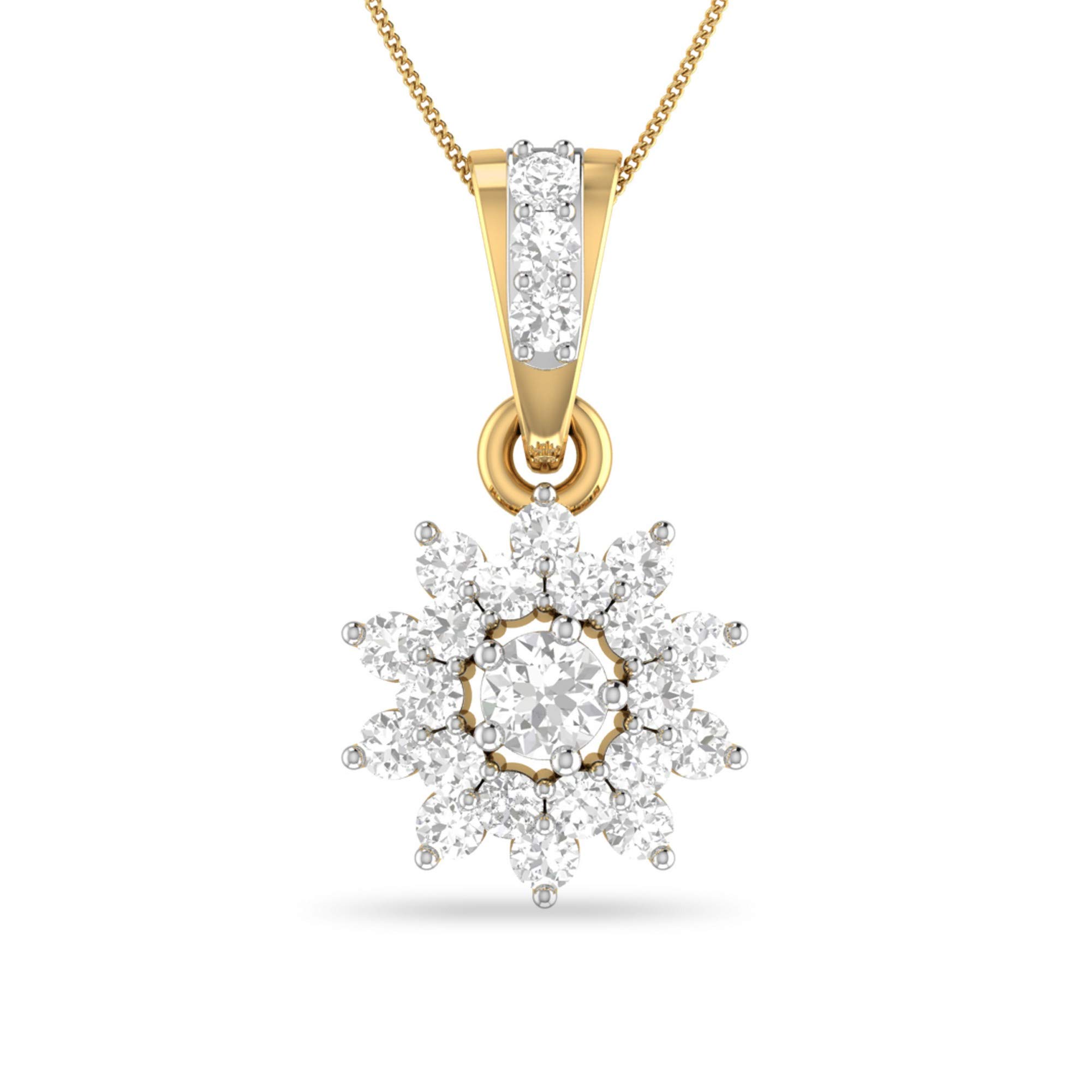 pc jeweller Yellow Gold and Solitaire Pendant for Women-picture-26