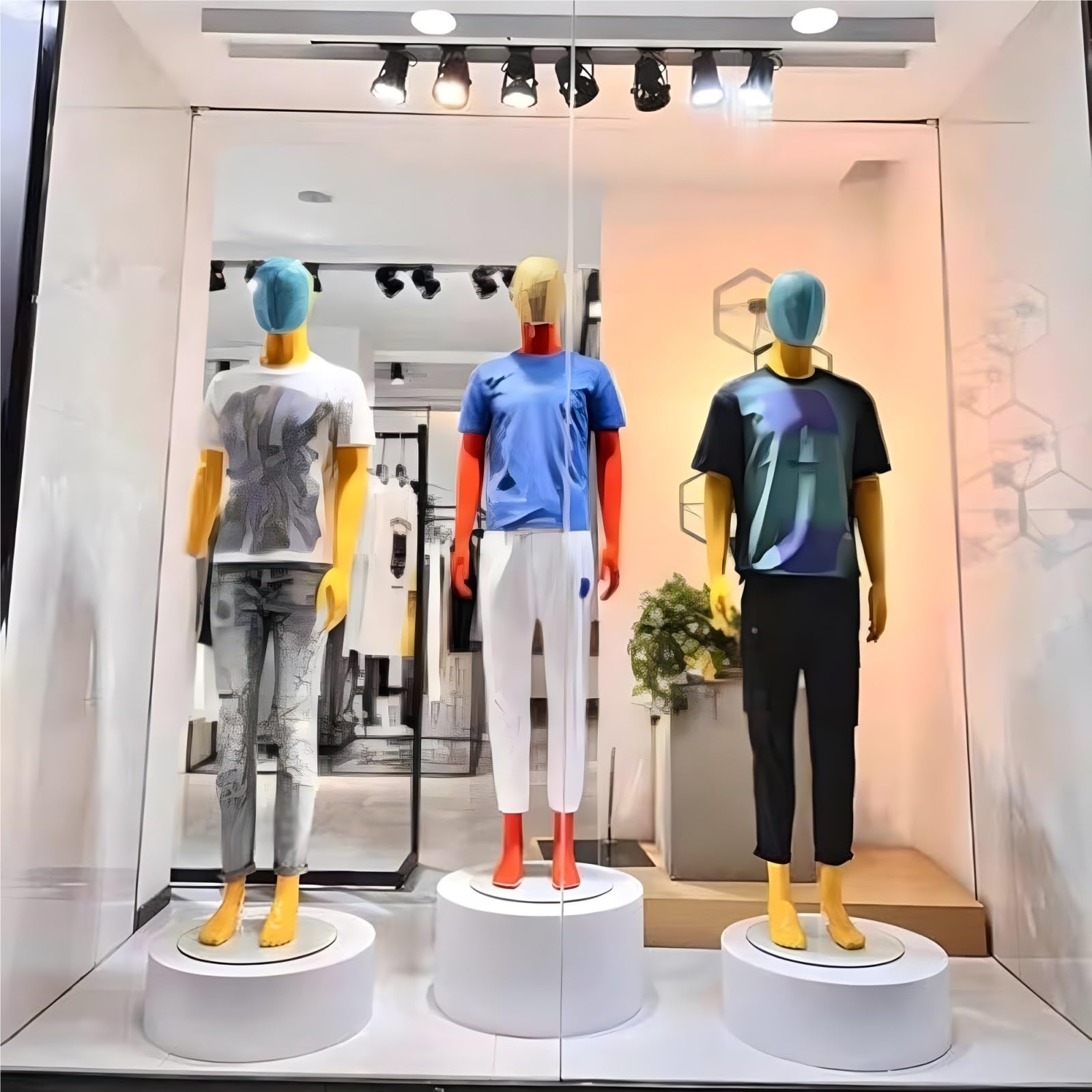 Expositor de maniquí redondo de 50 x 20 cm con base de pedestal negra para tiendas de ropa y novias, escaparate de artículos para eventos de boutique, decoración elegante para tiendas (blanco, 30