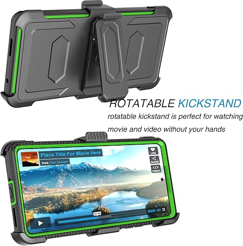 Miniatura 10 de Tekcoo Funda para Motorola Edge+ 2023  Moto Edge Plus 5G UW 2023  Edge 40 Pro X40  XT2301 Tshell Absorción de golpes Clip de cinturón de bloqueo de