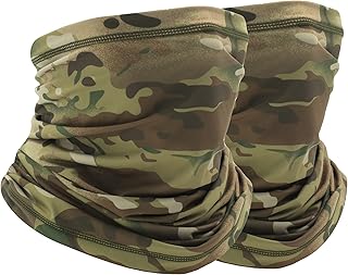 Agymo Cooling Camo Gaiter Face Mask, UV Protectionï¼ŒFace Scarf Bandana, Breathable Lightweight(Green Camo)