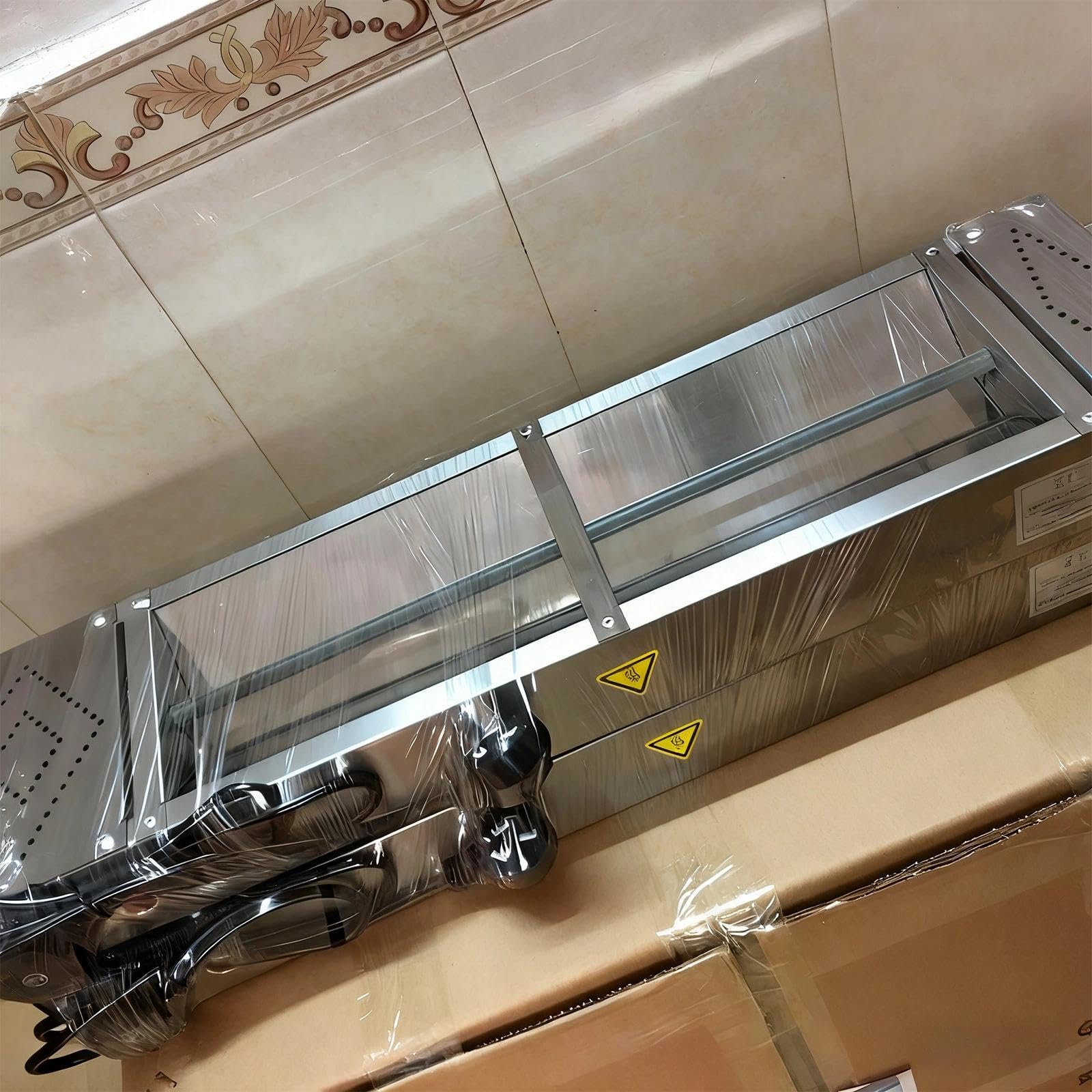 Lampara de Calor de Alimentos, Lampara Calentador Comida para Buffet, Restaurante, Cantina, Pizza, Calentador de Alimentos Acero Inoxidable Colgante Temperatura Ajustable(30-85℃)(60cm)