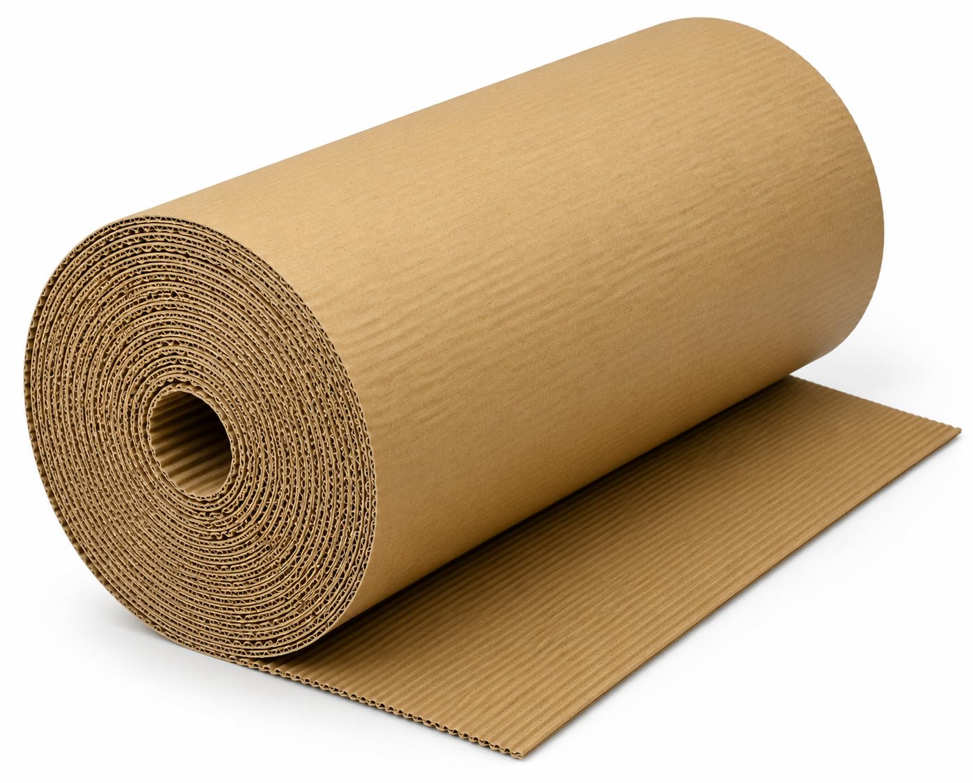 Bobina Cartón Ondulado - 25 Metros 90 cm Ancho | Rollo Cartón Ondulado 100% Reciclado para Embalaje y Protección | Acolchado Flexible de Cartón Kraft para Almacenes y Envíos