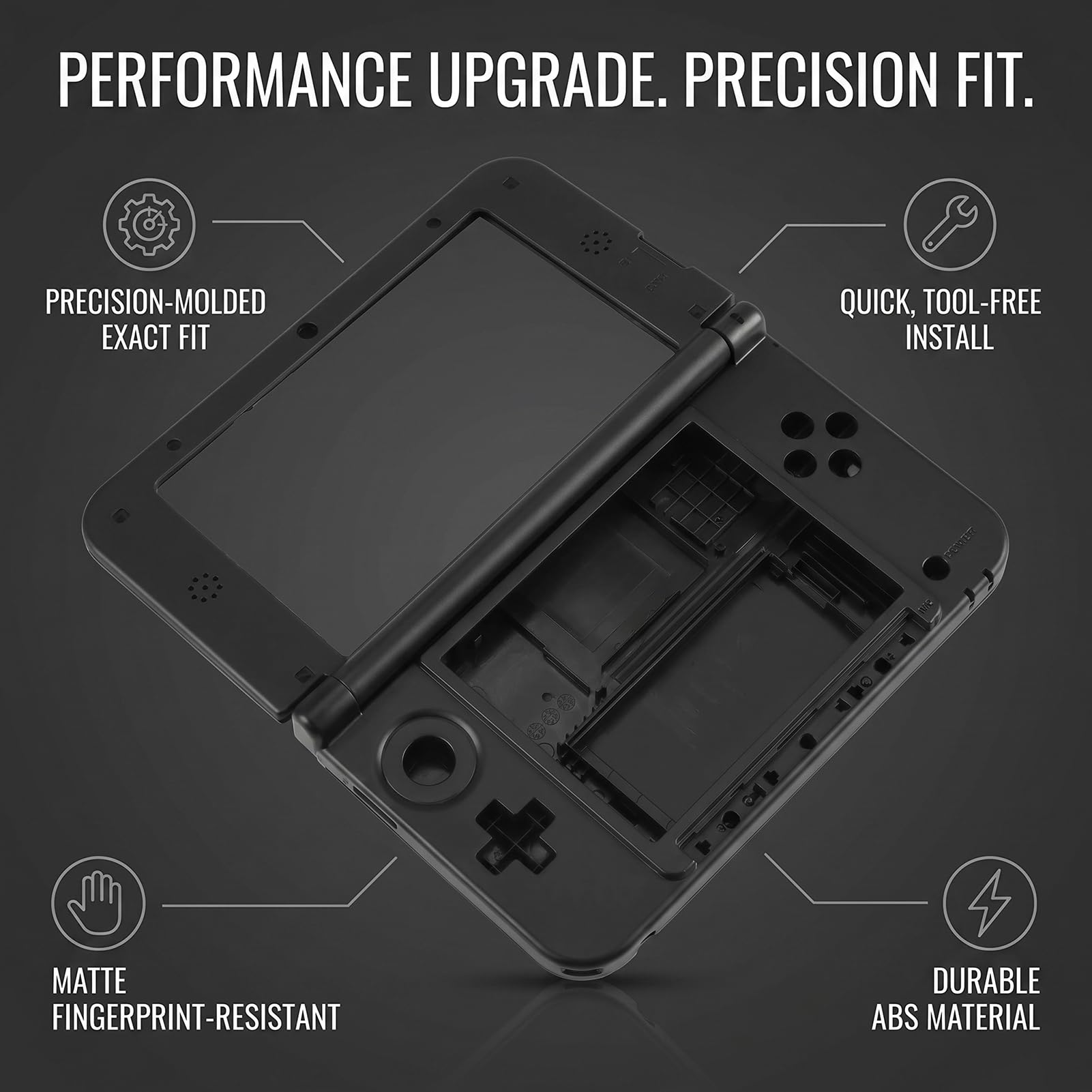 PC Case Full Housing Case Cover Shell Avec Boutons Pièce De Rechange Coque De Protection Pour 3DS XL Game 4 Couleurs(Noir)