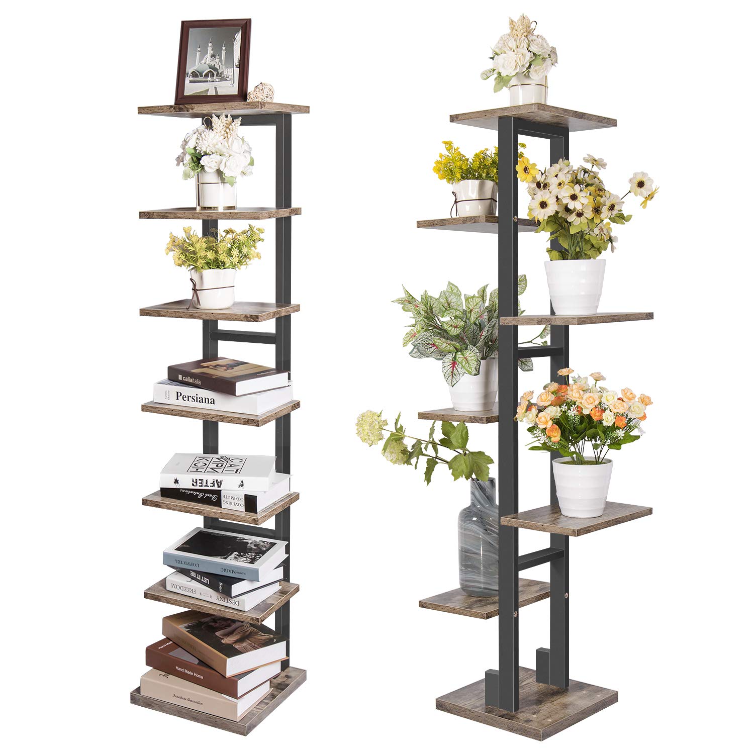 Photo 1 of Aibohayi 7 Tier Book Shelf?Wood Free Standing Storage Rack Tree Bookshelf for Living Room, Bedroom, Home Office