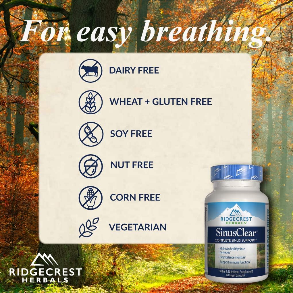 Ridgecrest Herbals SinusClear, Complete Sinus Support, 60 Vegetarian Capsules : Health & Household