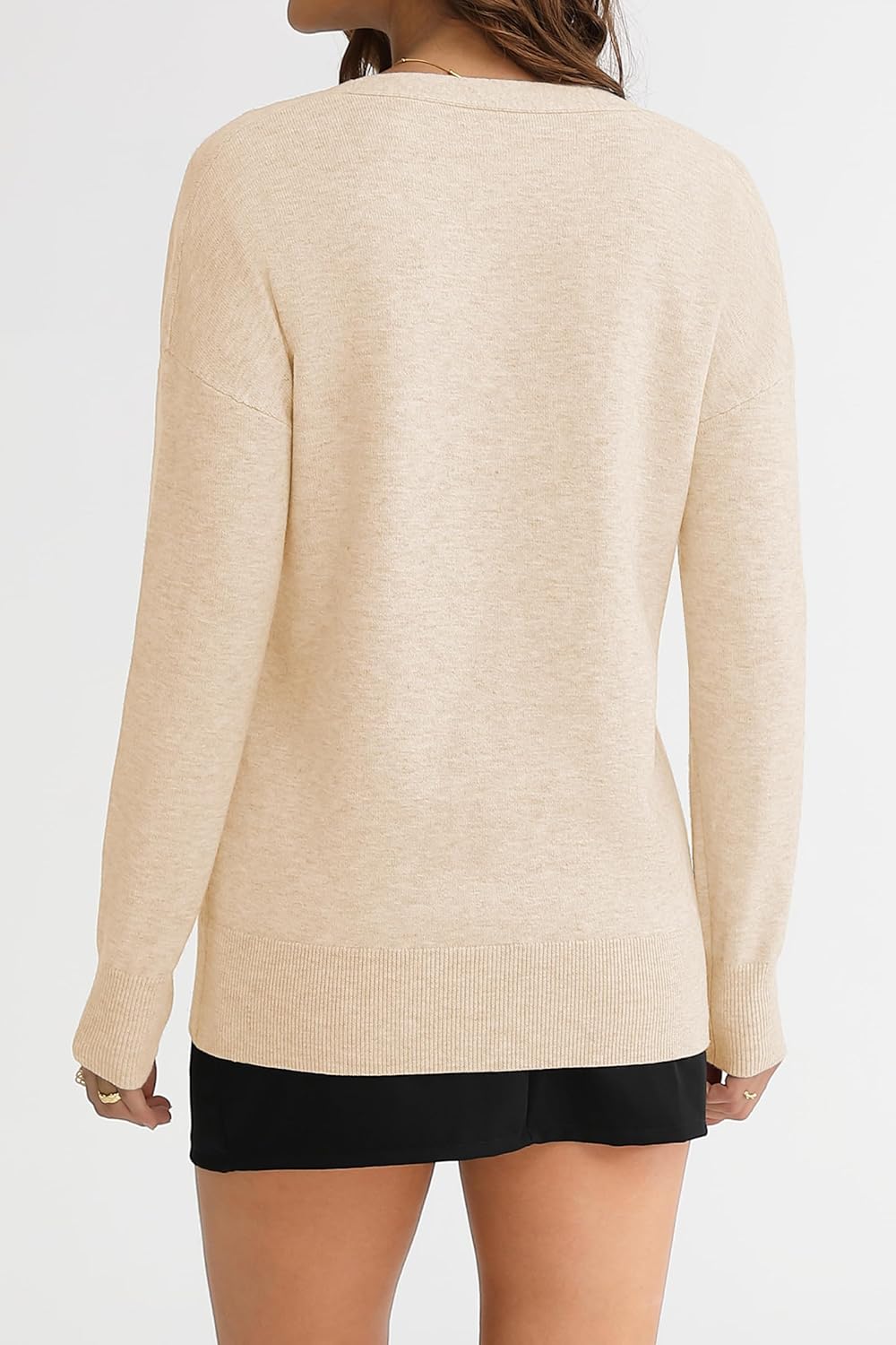 QUALFORT Women’s Lightweight Cardigan Sweater Soft V Neck Knit Trendy Button Down Sweaters - Image 6