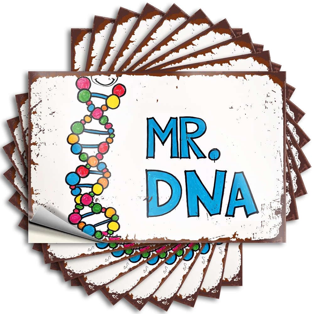Indie Neutral Funny Sticker - Mr. DNA: Genetic Code Explorer Removable Decal Laptop Easy Peel for Christmas(8X12CM)