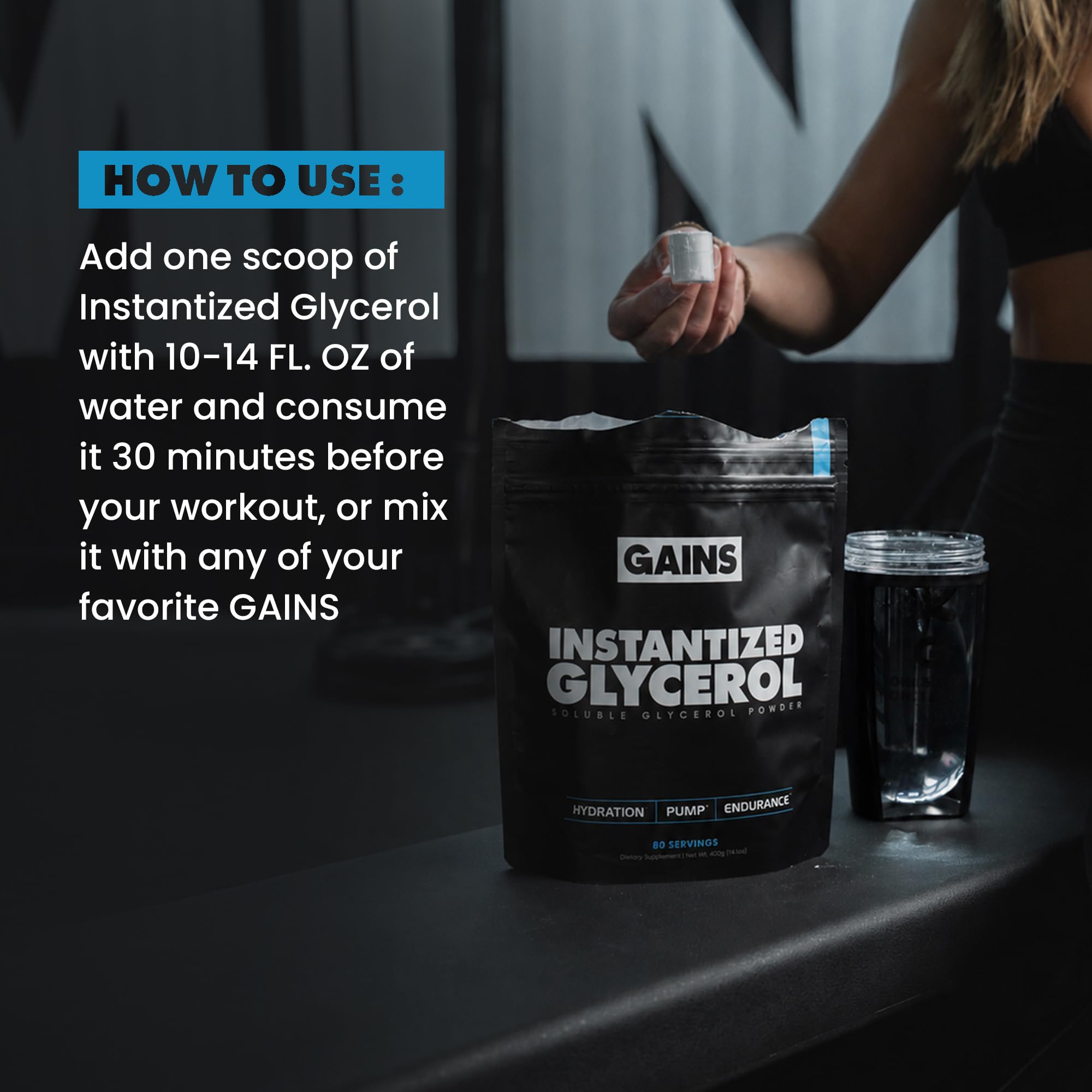 Gains in Bulk Glycerol Pre Workout Powder, Unflavored, 80 Servings — Amazon image 6