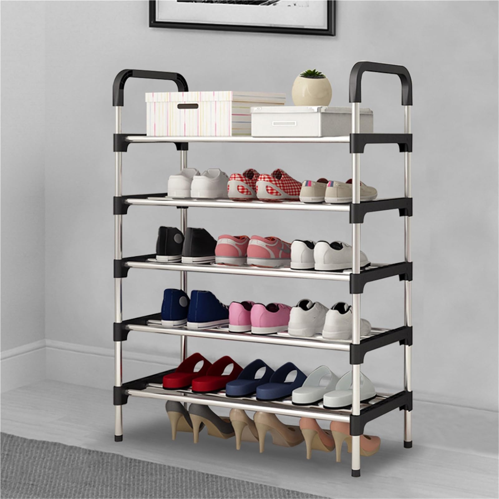 Multi-Layer Stackable Shoe Rack Entrance Door Storage