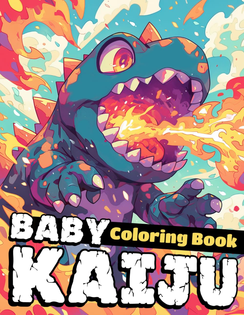 Baby Kaiju Coloring Book: Little Kaiju Playground Coloring Book featuring Adorable Mini Monsters and Simple Whimsical Fantasy Creatures for Everyone