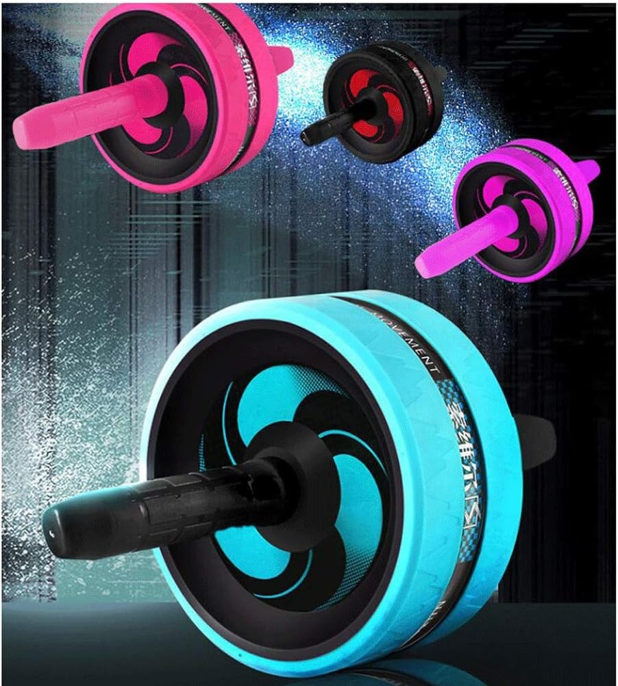 Ab Roller Wheel,Coohole Double Wheel Abdominal Exercise Workout Equipment Sport Fitness Training with Foam Hand Grips for Core Workout,Home Gym for Both Men Women (Black) (Pink)