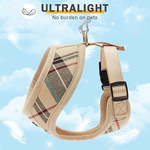 Miniatura 5 de SCENEREAL Arnés para perro con correa para perros pequeños y medianos, arnés y correa de malla suave, chaleco ajustable sin tirones para perros,