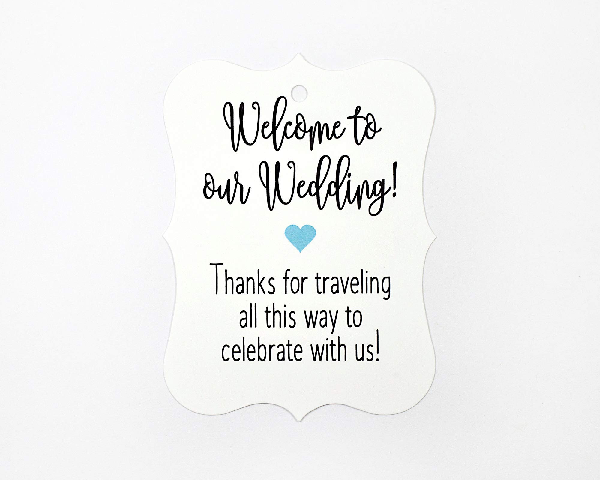 24 ct Hotel Welcome Bag Tags, Welcome Wedding Tags, Destination Wedding Tags (EC-369-AQ)