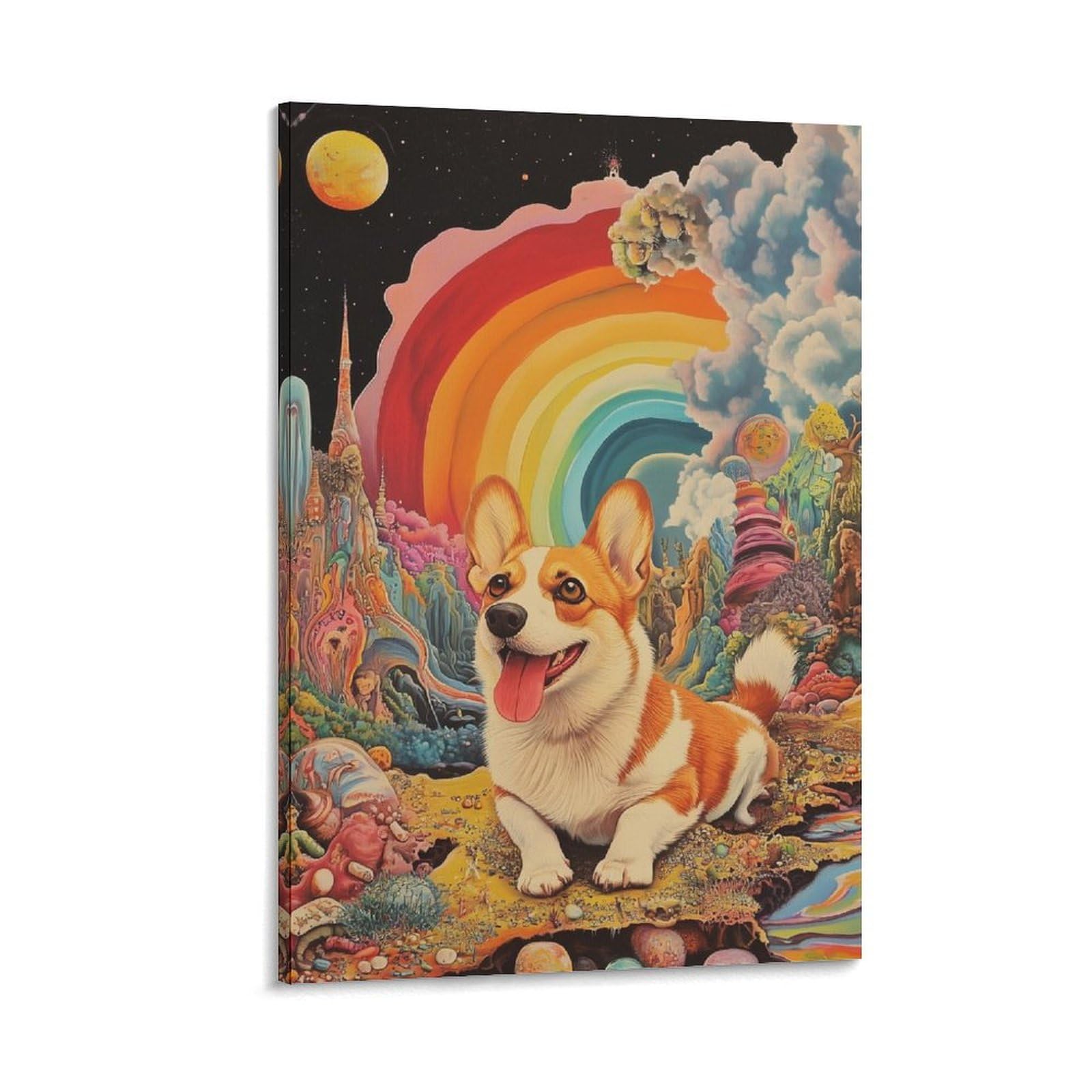 Impression sur toile Corgi 16x24inch pour une finition murale premium