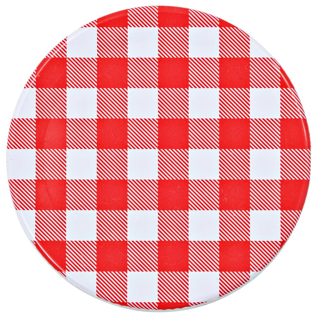 48er Set Marmeladengläser 110 ml mit Deckel Rot Weiß, Einmachgläser für Konfitüre, Chutney, Aufbewahrungsgläser für Gewürze, Vorratsgläser Set