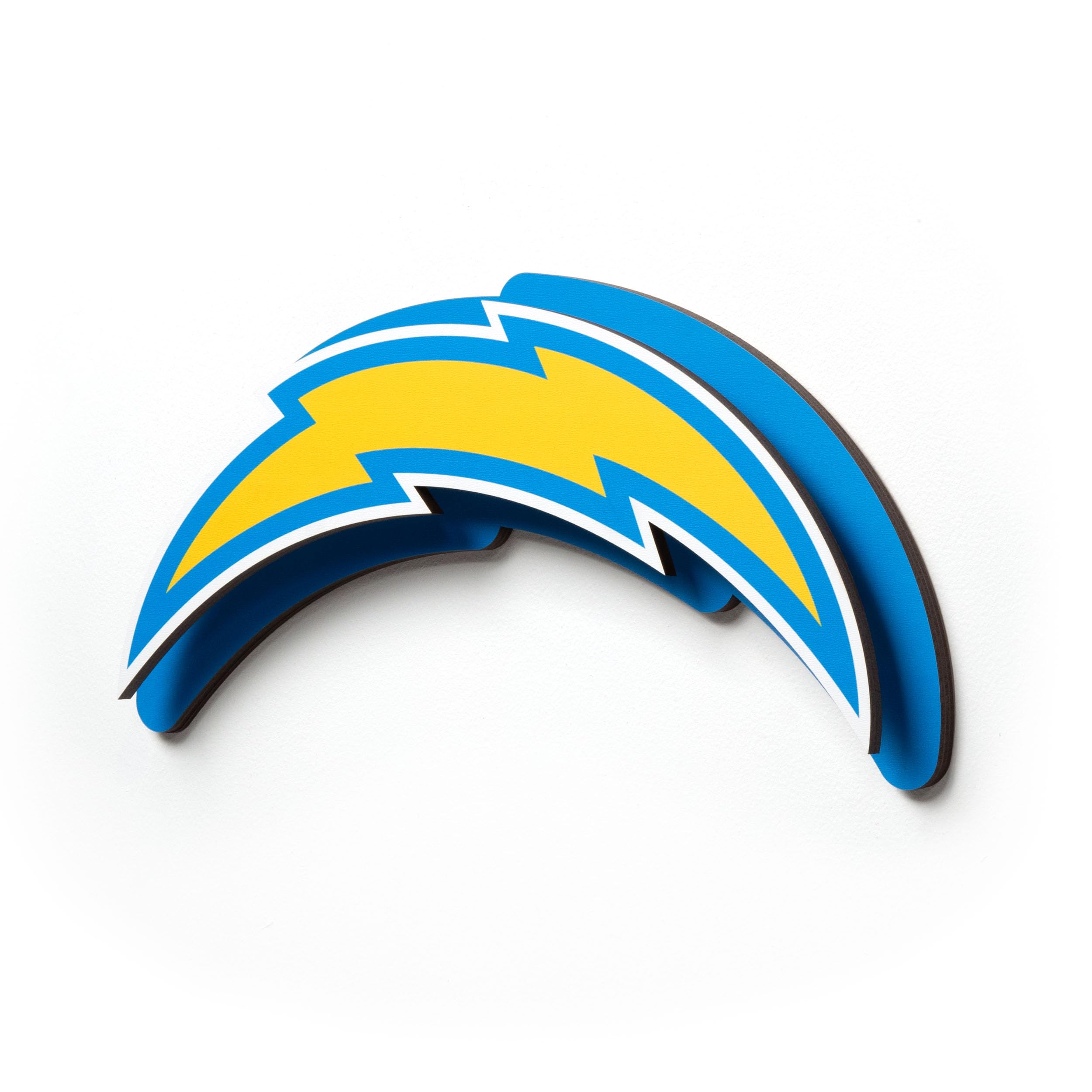 YouTheFan NFL Los Angeles Chargers 3D Die-Cut Wall Art, precision-crafted and laser-cut in the exact shape of your team’s logo, multiple layers, ready-to-hang and officially licensed