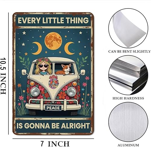 Miniatura 2 de Póster de pared retro hippie, cartel de metal vintage, perfecto para habitaciones temáticas de los años 70 y colecciones de pósteres geniales,