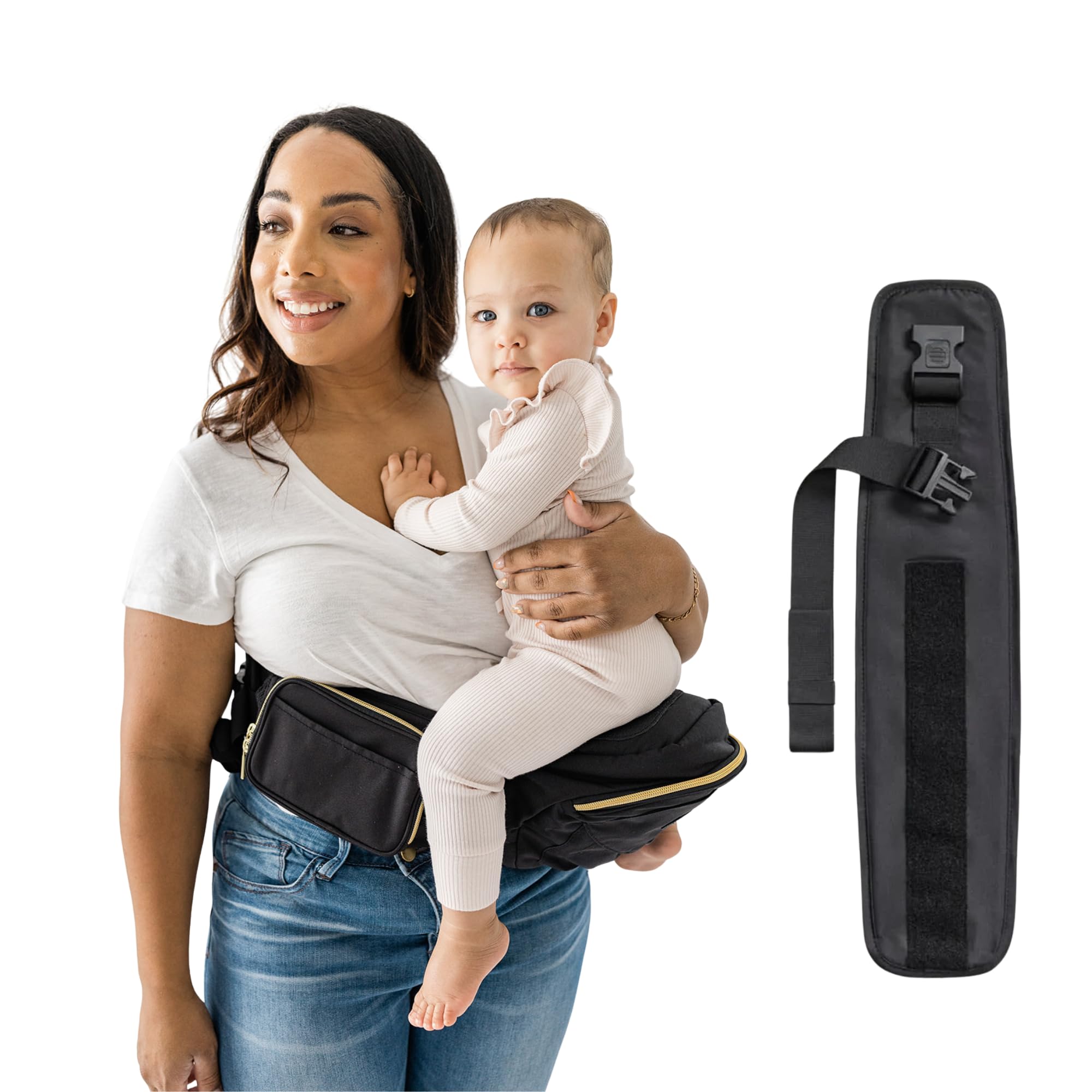 Amazon.com: Tushbaby Black & Gold Hip Seat Carrier with Black