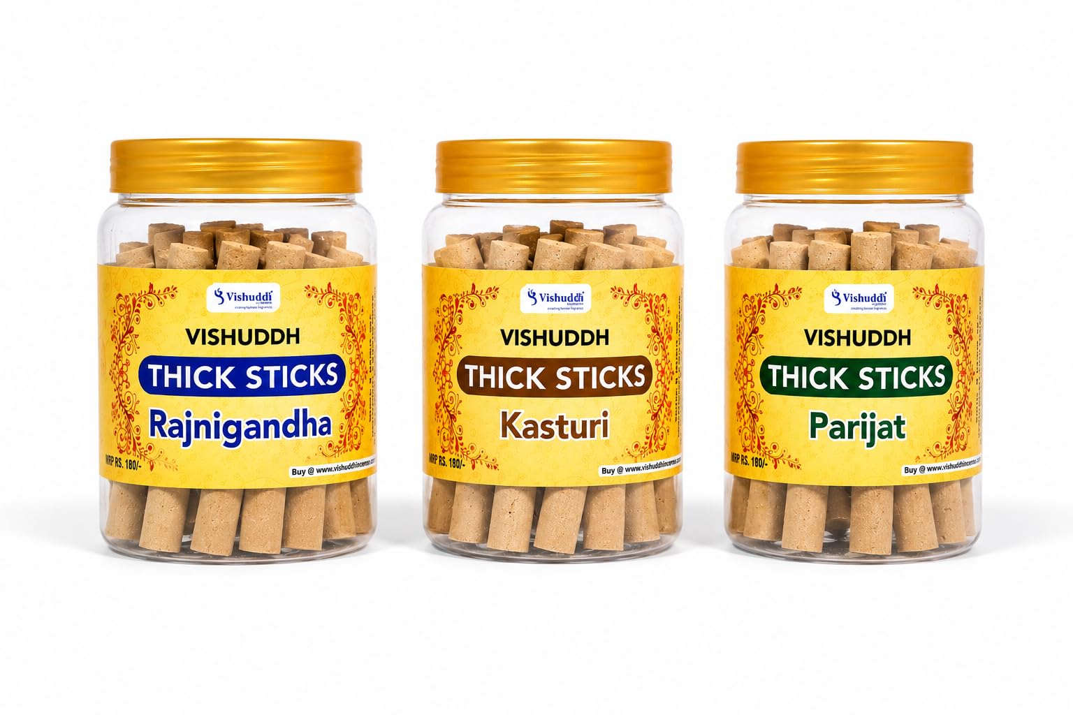 Thick Dhoop Stick Combo Pack | Rajnigandha, Kasturi & Parijat Fragrance Thick Dhoop Sticks | Long Lasting Natural Incense for Puja, Meditation, Temple, Home & Aromatherapy-image-40