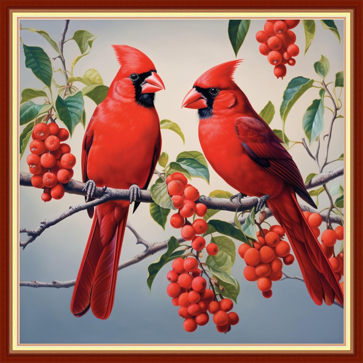 Redxing Stamped Cross Stitch Kits Full Range of Embroidery Starter Kits- Needlepoint Counted Cross Stitch Kits for Beginner Adults 11CT Printed Embroidery Kit-Bird Scenery 18x18 inch