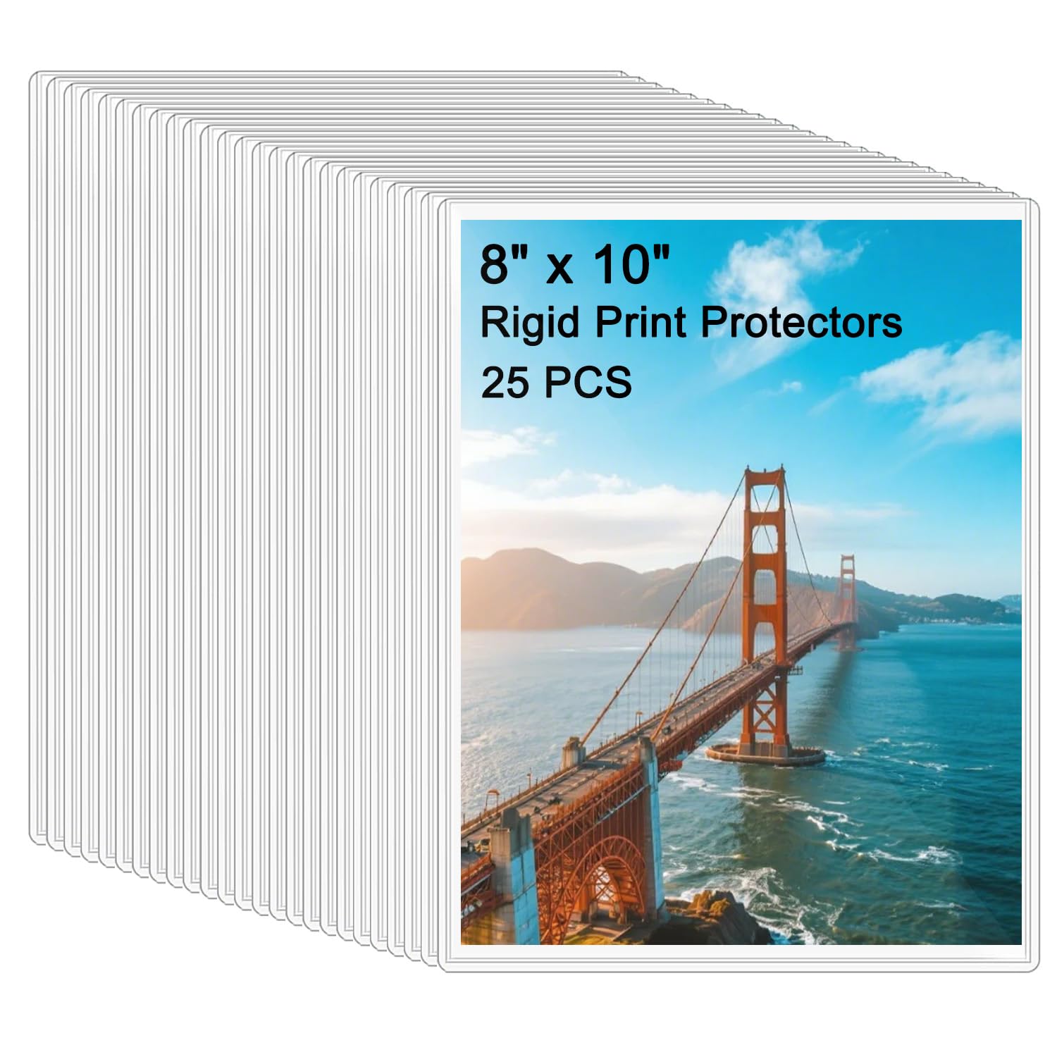 25PCS 8" x 10" Clear Rigid Card Sleeves – Waterproof Hard Plastic Protectors for Postcards, Prints, Photos, Trading & Sports Cards – Top Load Jumbo