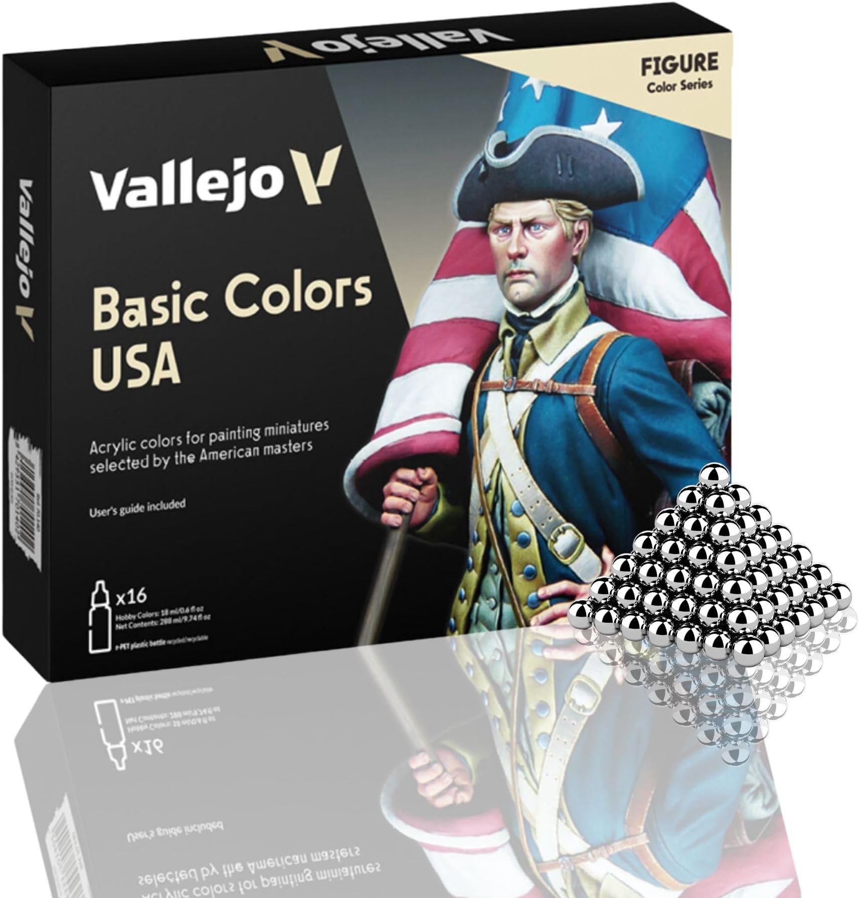 Coffret De Peintures Acryliques Vallejo - 8 Pots De 17ml - Couleurs Assorties