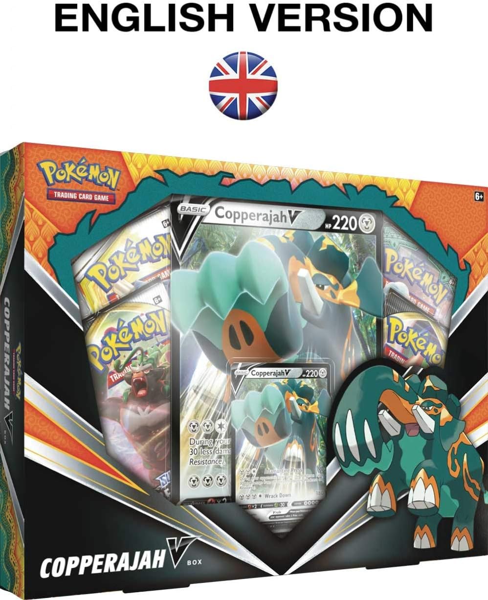 Pokemon TCG: Copperajah V Box | 1 Foil Cards | 4 Booster Packs | Genuine Cards