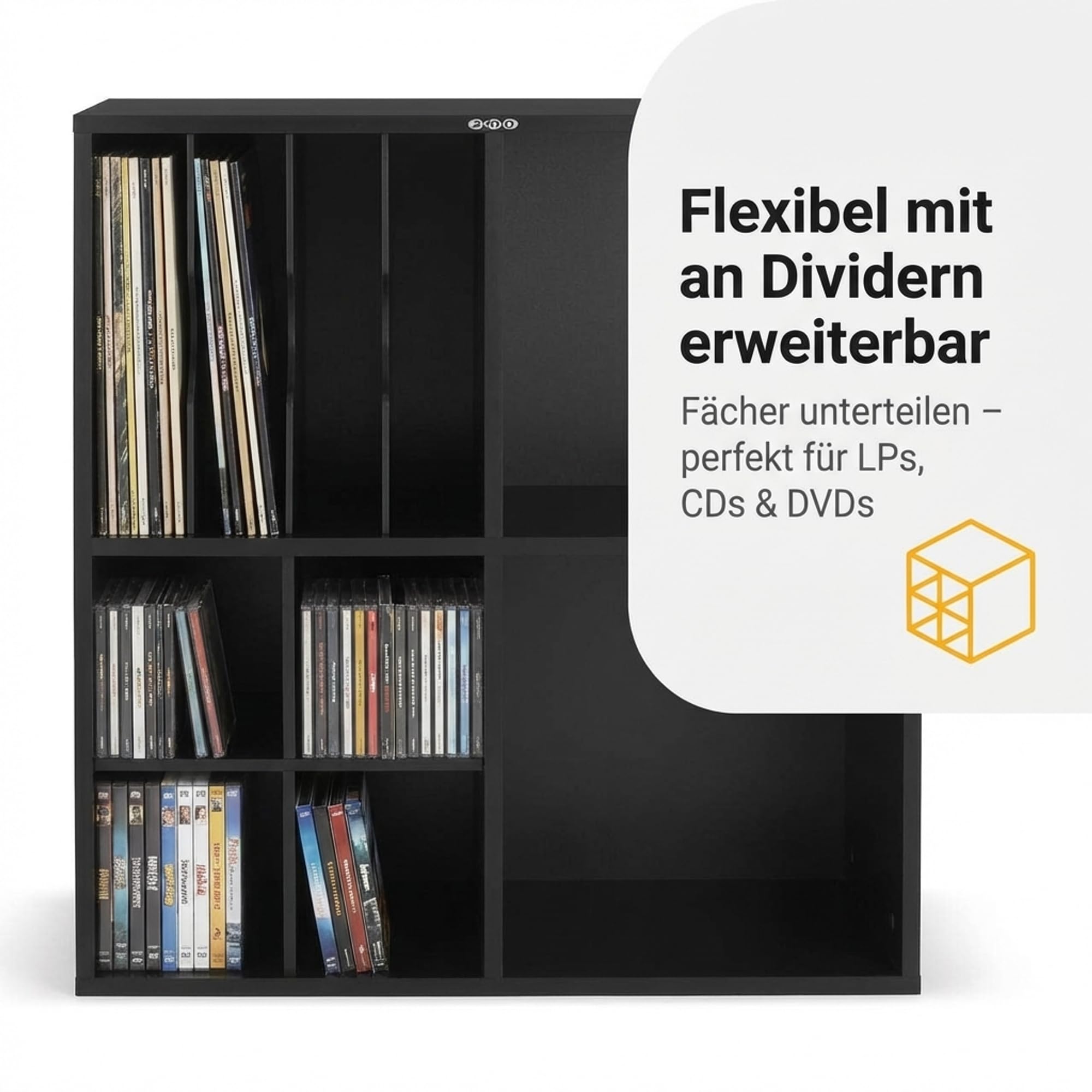Mobiletto Per Vinili Zomo Vs-Box 400 Nero