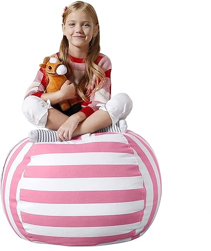 Miniatura 8 de Aubliss Almacenamiento de animales de peluche, funda para puf de terciopelo, grande de 32 pulgadas, ultra suave, organizador de almacenamiento de