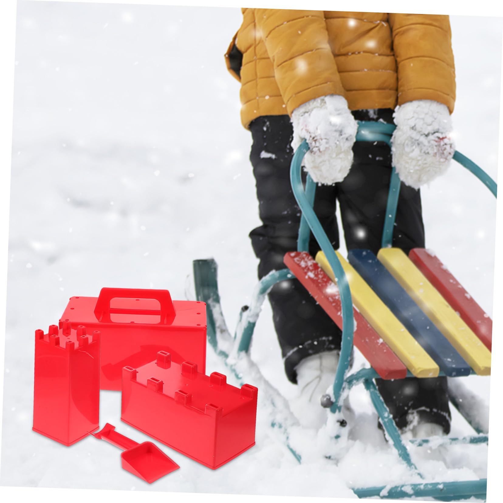 GALPADA Molde para Bloques de Nieve para Niños, Juego de Pala y Molde de Plástico Fácil de Usar y Resistente al Frío para Construir Castillos de Arena en Exteriores