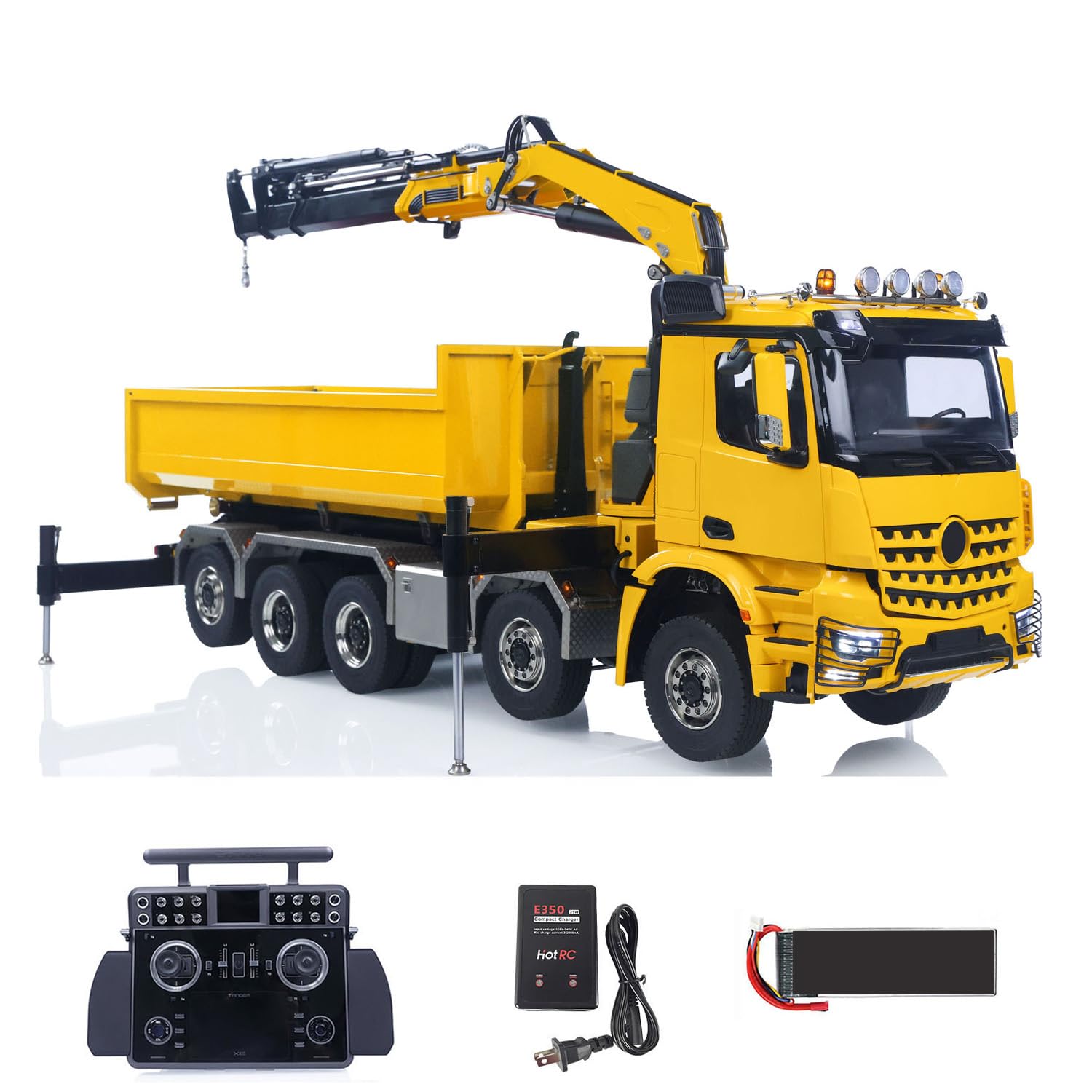 TOUCAN RC HOBBY 1 14 10x10 RC Hydraulic Crane Full Dump Truck Metal Lorry Car Rear Axle Steering