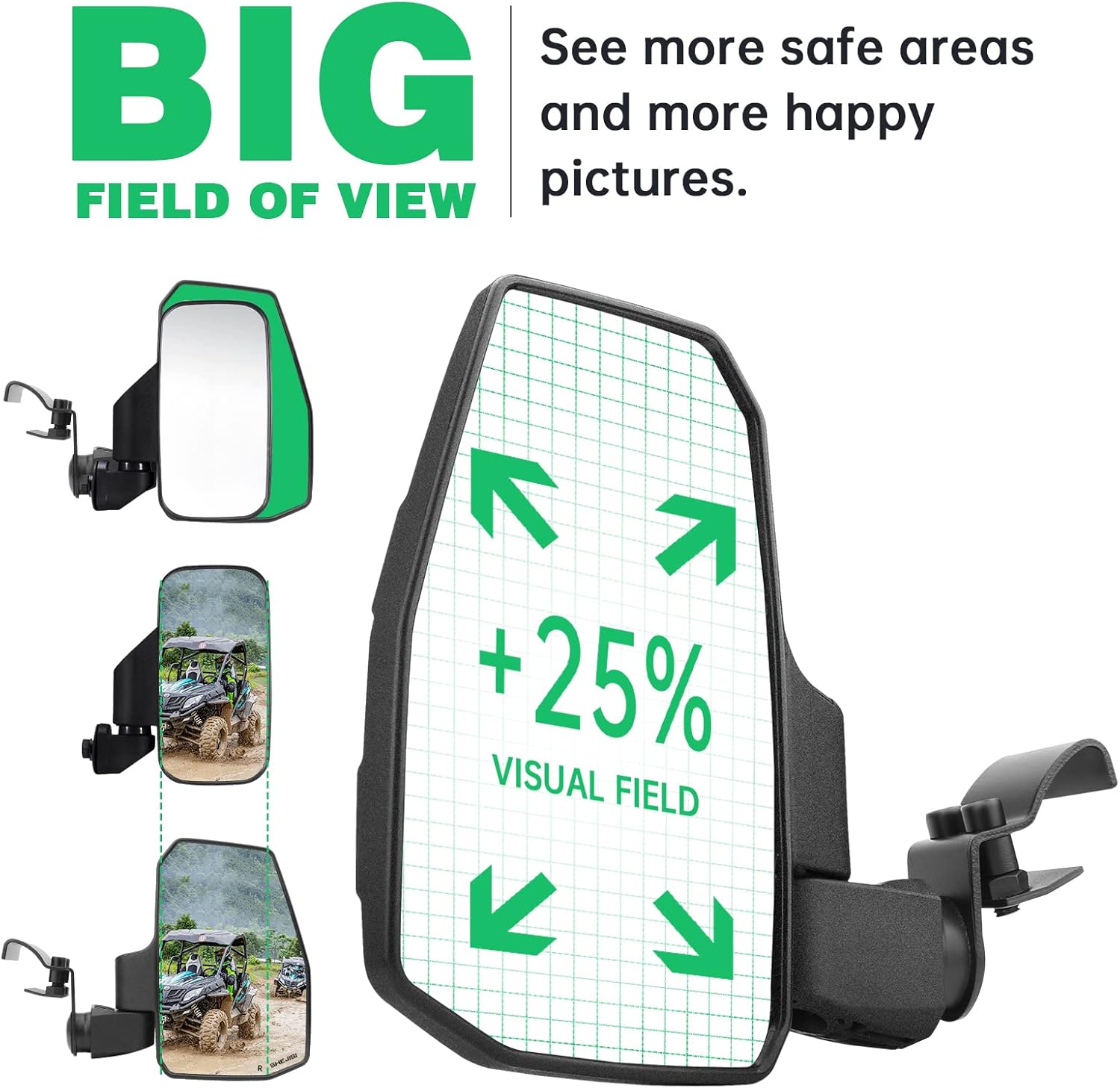 Ranger Side Mirrors,You No Longer Need to Adjust by Hand，Innovative Automatic Reset Function,New SHEJISI UTV Mirrors Compatible with Polaris Ranger General, Can Am Defender HD10 8, 2021-2024 Commander