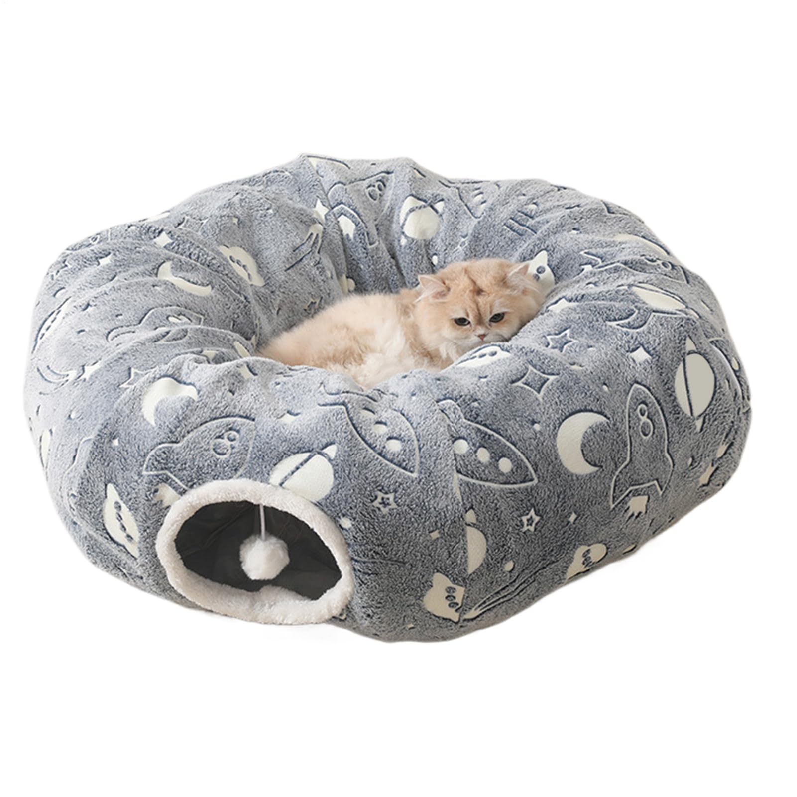 Cuccia Tunnel Per Gatti Cuccia Tunnel A Ciambella Per Gatti | Riposo Piumato Piegevole per Animali Piccole Medie Grandi Taglie