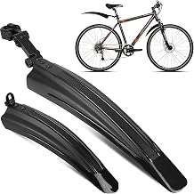 Bicycle mudguard set 20-26 inch adjustable splash protection set front rear mud flap MTB quick release attachment plug fender to protect against splash water dirt for mountain bike city bike