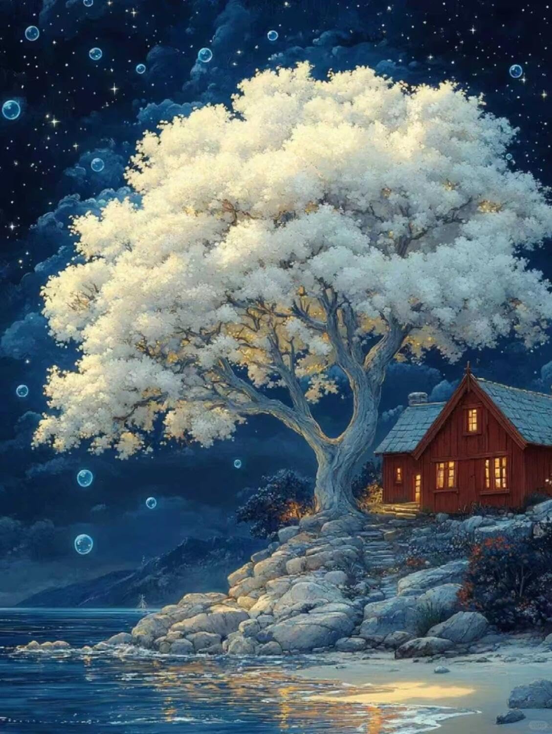 Rqwybcaxn Embroidery Beads Kit Cartoon Tree 40x50cm