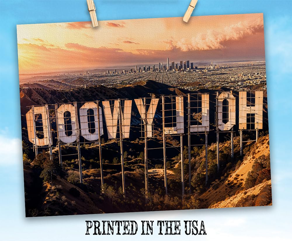 Amazon.com: Los Angeles Wall Art: Hollywood Sign Poster - Old