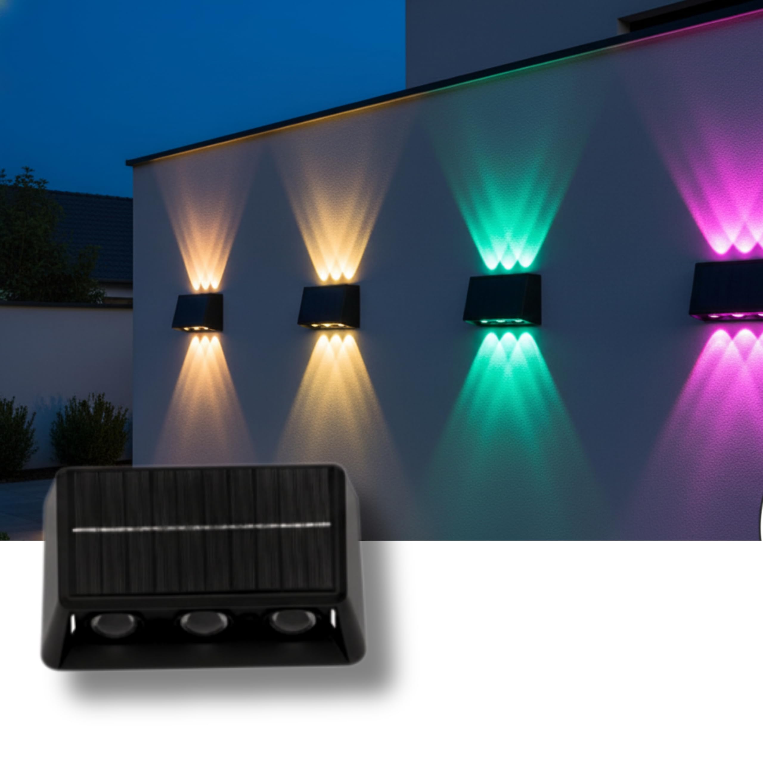 Homehop Solar Light Outdoor Garden Waterproof Up and Down 6 LED RGB Balcony Wall Lights for Decor, Garden, Pathway, Courtyard, & Balcony and Home Use-picture-22