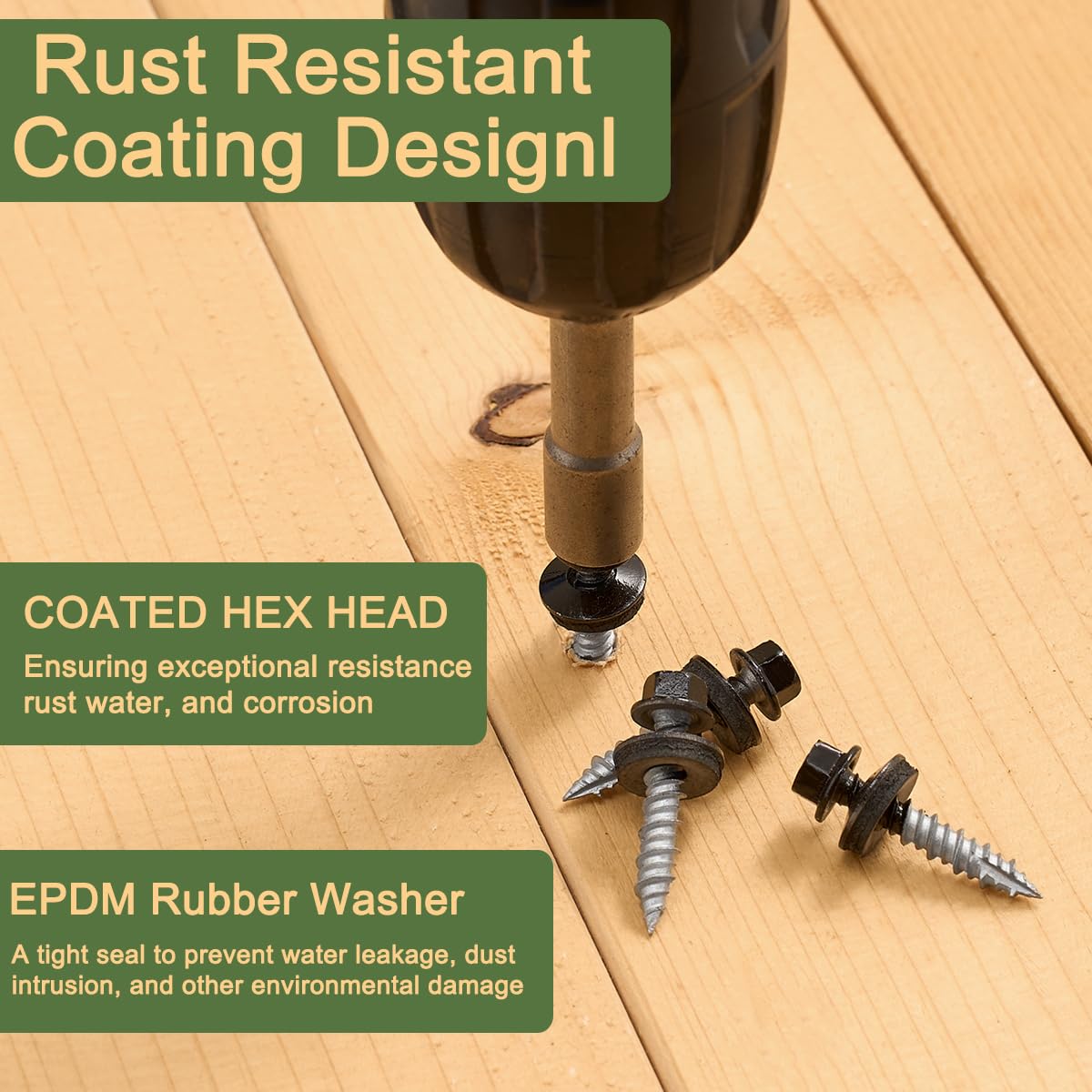 150 Black Roofing Screws - Metal Roof Repair -5