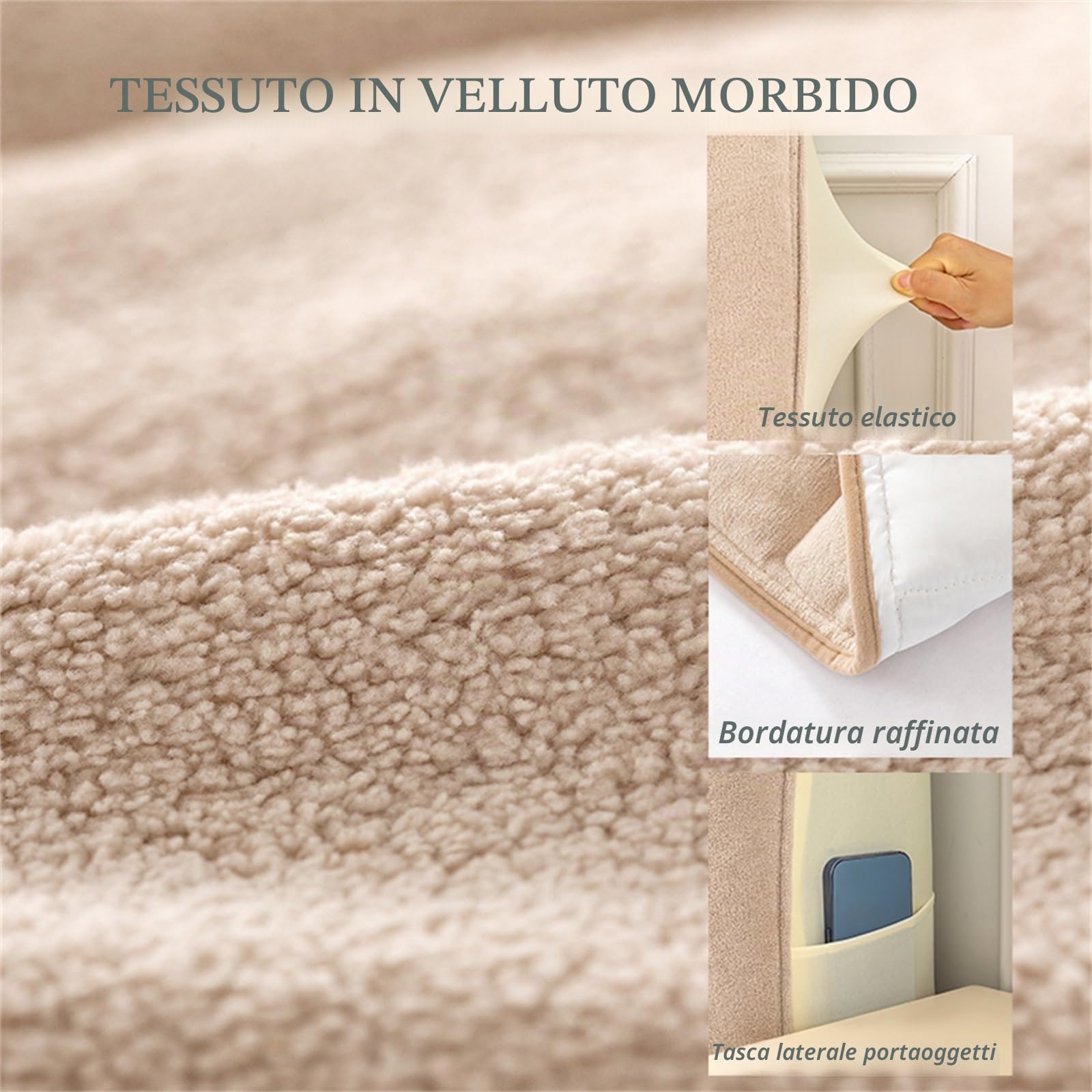 YUEZHONG Copri Testieraletto Spesso, Copri Testiera Imbottita In Velluto Per Matrimoniale, Antipolvere Per Arredamento Camera Da Letto Dormitorio (Gary, 190x65cm/75x26in)